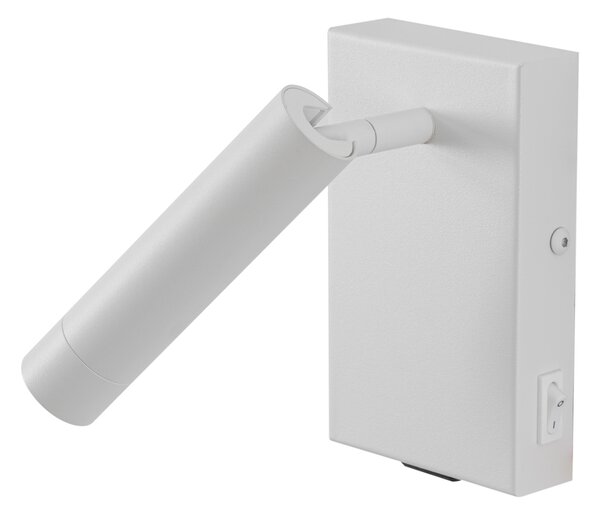 Nowoczesny kinkiet regulowany biały z USB-C - Croft