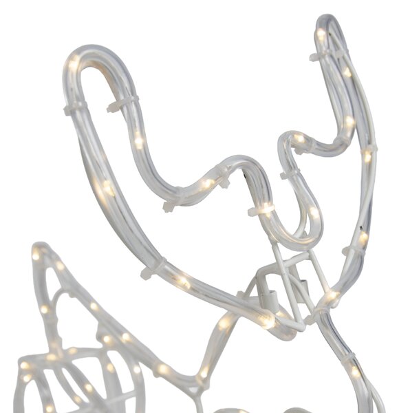 Świąteczna lampa podłogowa Renifer z saniami 116 cm z diodą LED i timerem IP44 - Sori
