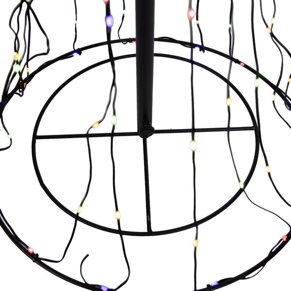 Świąteczna lampa podłogowa czarna choinka 150 cm z LED RGB z timerem IP44 - Ugoku
