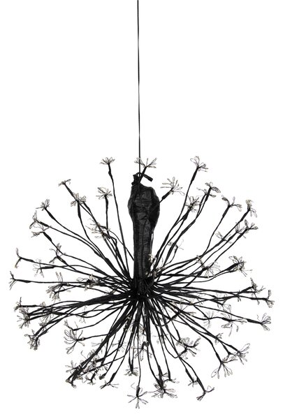 Świąteczna lampa wisząca kula czarna 60 cm z LED z timerem IP44 - Nobu