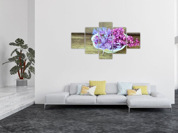 Obraz dekoracji z lawendą (125x70 cm)