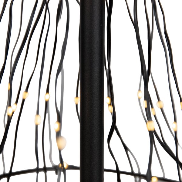 Świąteczna lampa podłogowa czarna drzewko 150 cm z LED z timerem IP44 - Ugoku