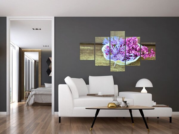Obraz dekoracji z lawendą (125x70 cm)