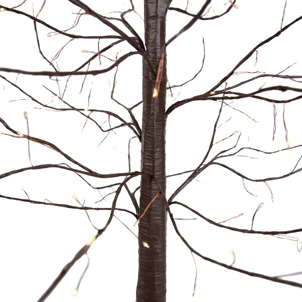 Świąteczna lampa podłogowa brązowa drzewko 180 cm z diodami LED i timerem IP44 - Ki