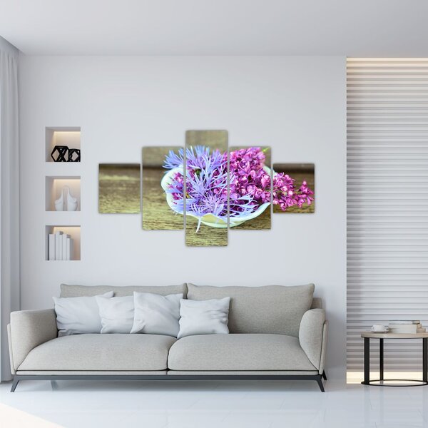 Obraz dekoracji z lawendą (125x70 cm)