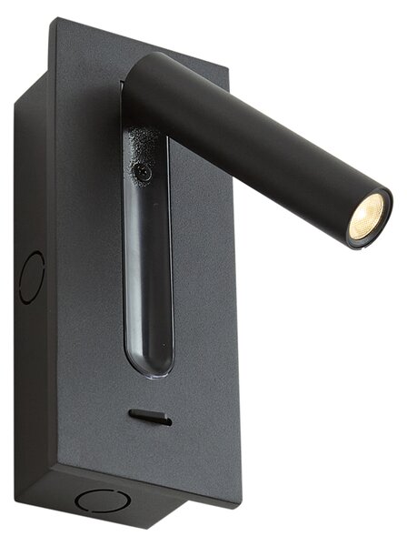 Nowoczesny kinkiet czarny z LED - Plaza