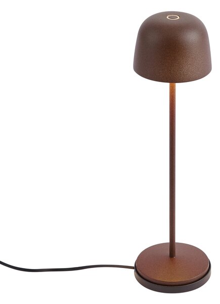 Lampa stołowa rdzawobrązowa z możliwością ładowania LED ze stacją ładującą IP65 - Raika