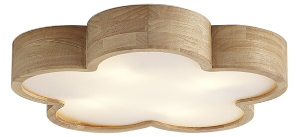 Dziecięca lampa sufitowa drewniana z białym wykończeniem - Lucille