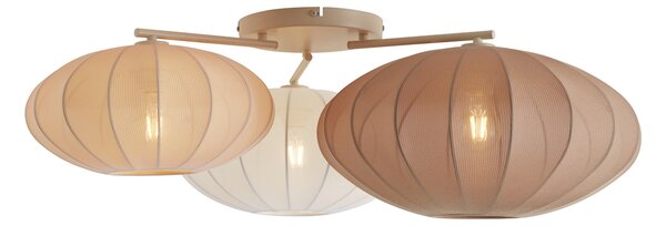 Lampa sufitowa Japandi biała z beżem i brązem 3-źródła światła - Multi Bida