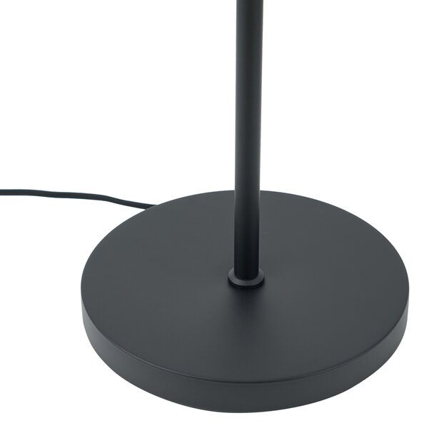 Designerska lampa podłogowa czarna z przydymionym szkłem 2-źródła światła - Brianna