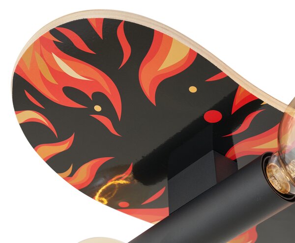 Lampa ścienna czarna z czerwonymi elementami 80 cm - Skateboard