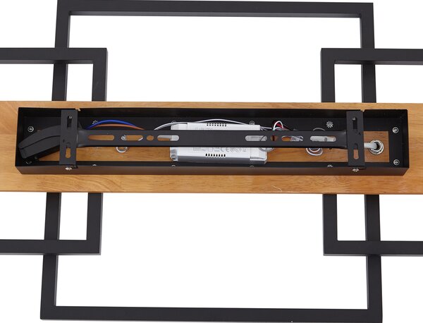 Designerska lampa sufitowa czarna kwadratowa z LED z 3-stopniową regulacją ściemniania - Nimue