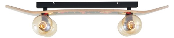 Lampa ścienna czarna z czerwonymi elementami 80 cm - Skateboard
