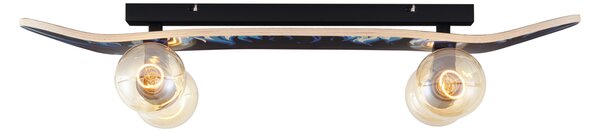 Lampa ścienna czarna z niebieskim 80 cm - Skateboard