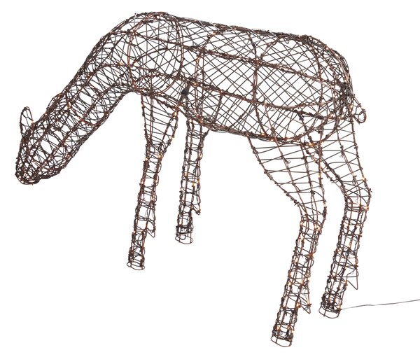 Lampa podłogowa Brązowy Rattan Renifer z LED IP44 - Flossie