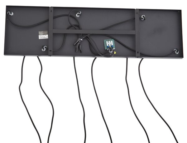 Designerska lampa wisząca czarna z przydymionym szkłem 6-źródłowa - Ana