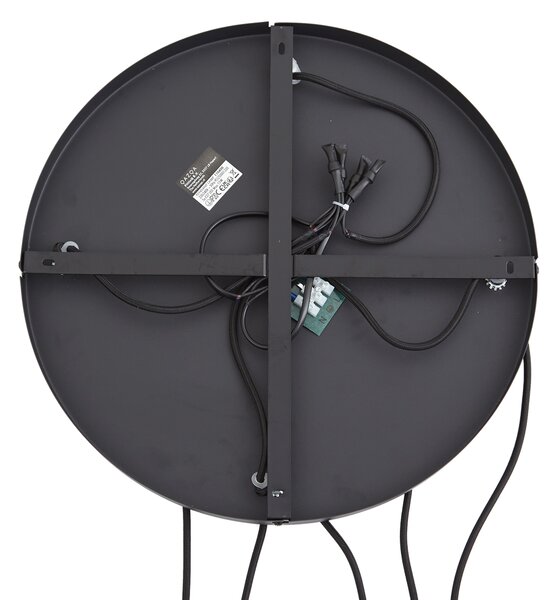 Designerska lampa wisząca czarna z przydymionym szkłem 5-punktowa - Ana