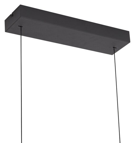 Nowoczesna lampa wisząca czarna ze szkłem dymnym z LED Easylift - Catch