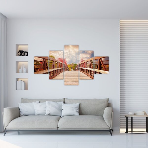 Obraz - drewniany most (125x70 cm)
