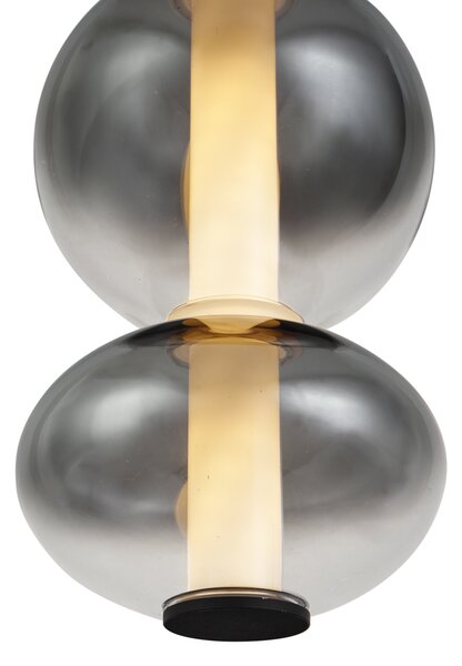Lampa wisząca Art Deco czarna z przydymionym i przezroczystym szkłem, 5-punktowa z LED - Lizzy