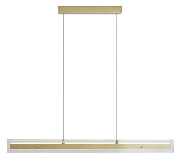 Nowoczesna lampa wisząca mosiężna z przezroczystym szkłem z LED Easylift - Catch