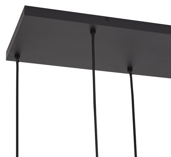 Designerska lampa wisząca czarna z przydymionym szkłem 6-źródłowa - Ana