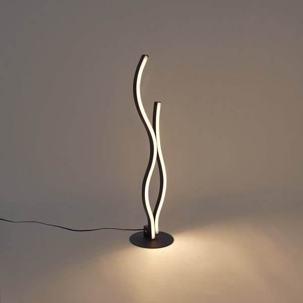 Designerska lampa stołowa czarna z LED z możliwością ściemniania - Ying