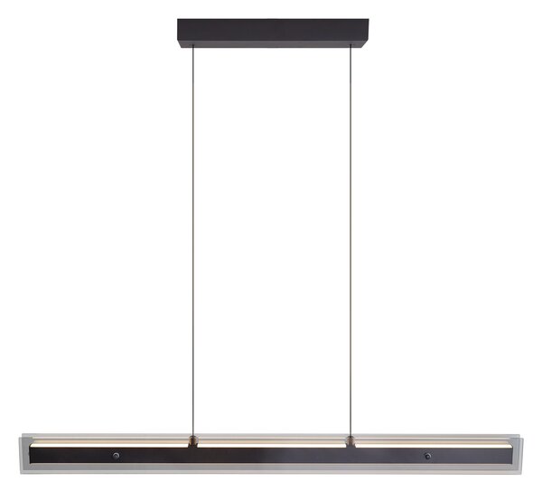 Nowoczesna lampa wisząca czarna ze szkłem dymnym z LED Easylift - Catch