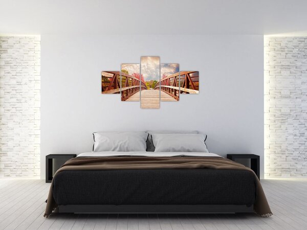 Obraz - drewniany most (125x70 cm)