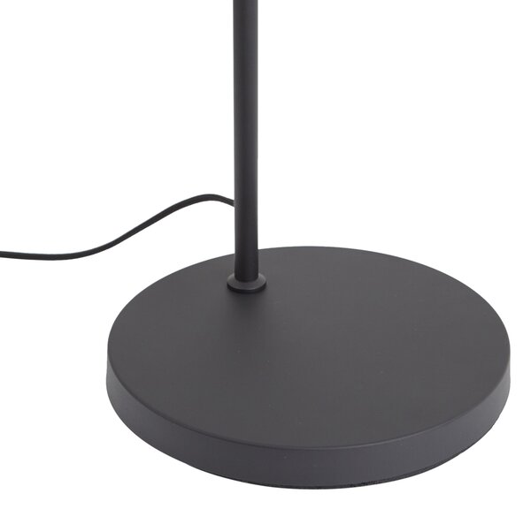 Designerska lampa podłogowa czarna z przydymionym szkłem - Ana