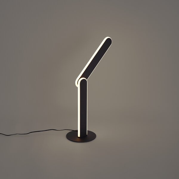 Designerska lampa stołowa czarna z wbudowaną diodą LED z 3-stopniową regulacją jasności - Gate