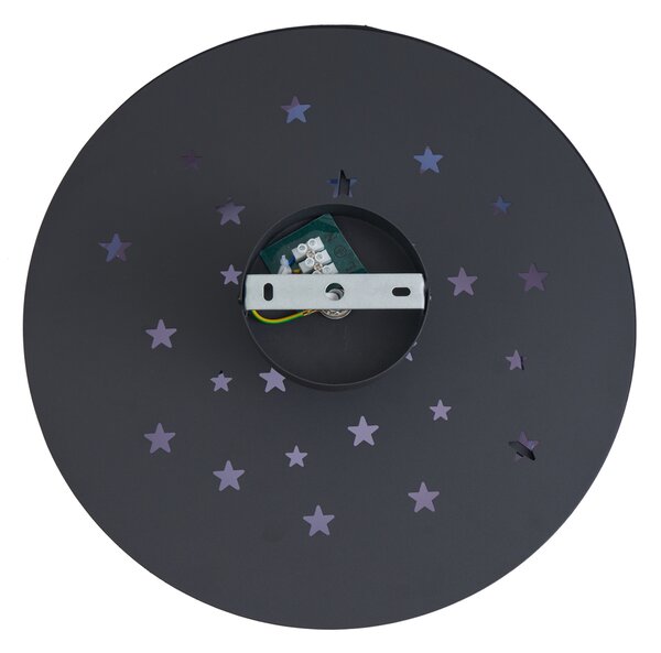 Lampa sufitowa dziecięca czarna ze statkiem kosmicznym i gwiazdami - Harrie in Space
