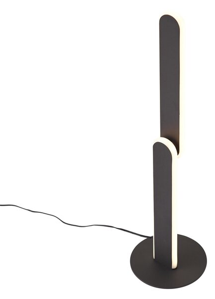 Designerska lampa stołowa czarna z wbudowaną diodą LED z 3-stopniową regulacją jasności - Gate