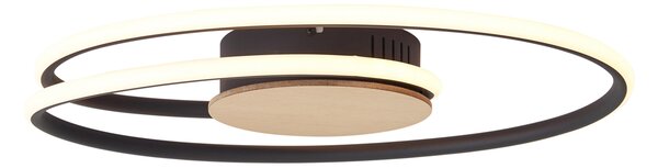 Designerska lampa sufitowa drewniana z LED z 3-stopniową regulacją ściemniania - Rowan