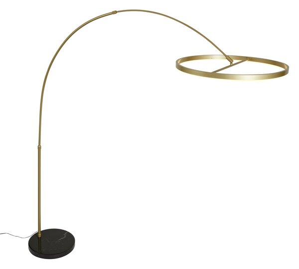 Designerska lampa łukowa podłogowa złota z LED z 3-stopniowym ściemnianiem - Anello