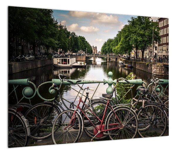 Obraz roweru w mieście (70x50 cm)