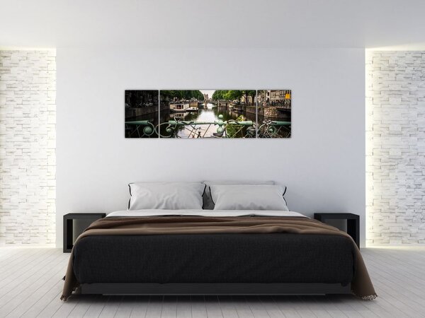 Obraz roweru w mieście (170x50 cm)