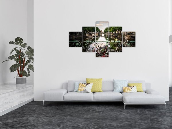 Obraz roweru w mieście (125x70 cm)