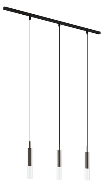 Nowoczesny system szynowy czarny z 3 lampami wiszącymi ciemny brąz 1-fazowy - Slimline Loyce