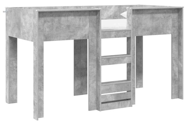 Łóżko piętrowe dla dzieci betonowy szary 75 x 190 cm