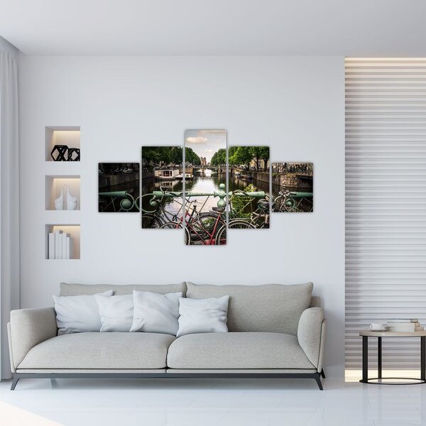 Obraz roweru w mieście (125x70 cm)