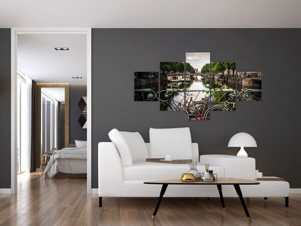 Obraz roweru w mieście (125x70 cm)