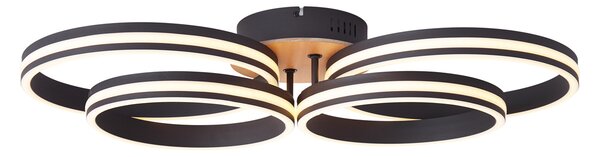 Lampa sufitowa drewniana z LED, 3-stopniowa regulacja ściemniania, 4-źródła światła - Navara