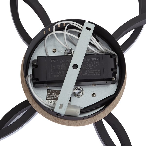 Lampa sufitowa drewniana z LED, 3-stopniowa regulacja ściemniania, 4-źródła światła - Navara