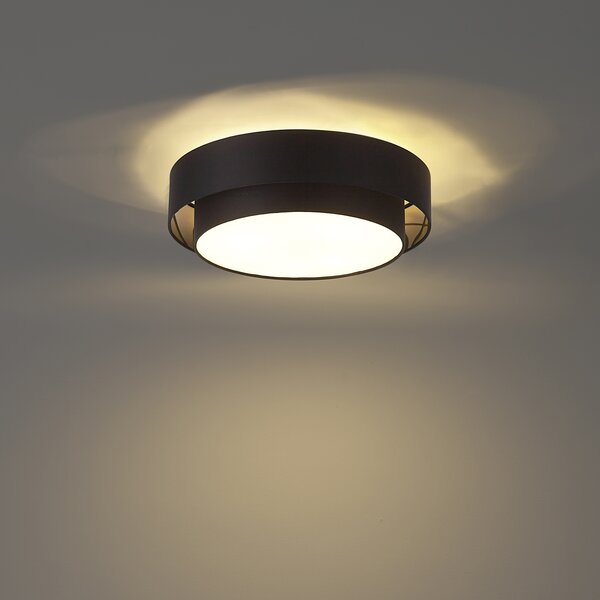Nowoczesna lampa sufitowa czarna 50 cm 3-punktowa - Drum Duo