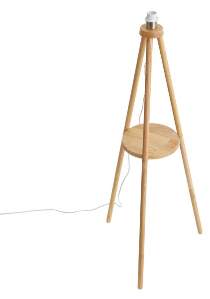 Skandynawska lampa podłogowa trójnóg drewniana - Lou