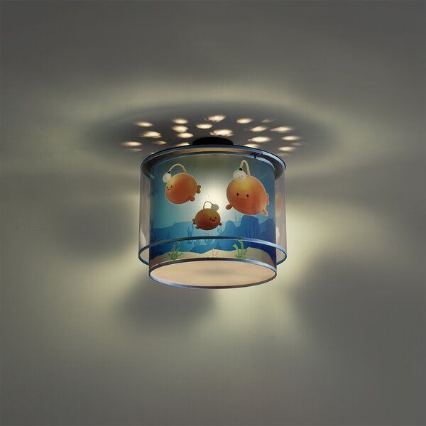 Dziecięca lampa sufitowa niebieska z Bulby - Harrie meets Bulby
