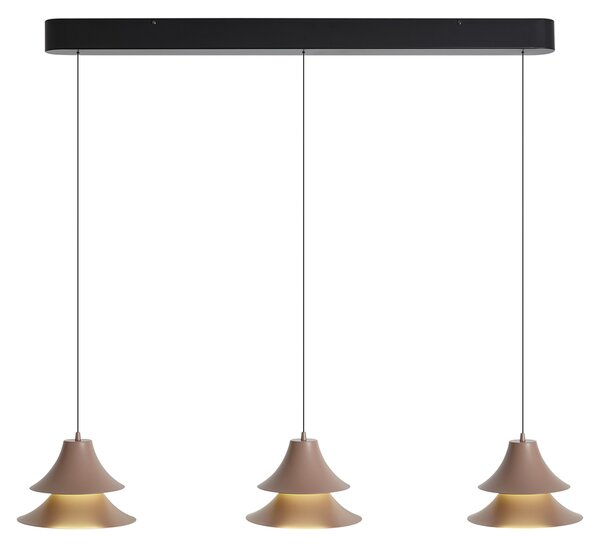 Lampa wisząca czarna z mokką, w zestawie LED z 3-stopniową regulacją ściemniania, 3-punktowa Easylift - Witch