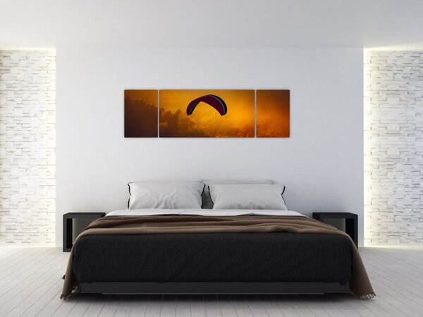 Obraz spadochroniarza o zachodzie słońca (170x50 cm)