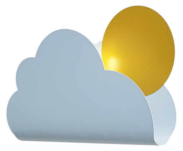 Dziecięca lampa ścienna niebieska chmurka ze słońcem - Cloudy